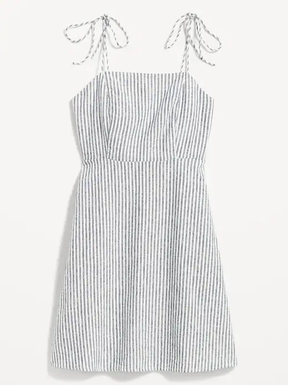 Old Navy Blue & White Striped Tie-Strap Mini Dress
